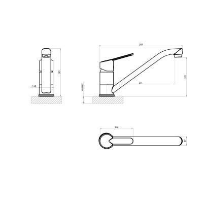 Araya Urban Water Saving Long Neck Sink Mixer